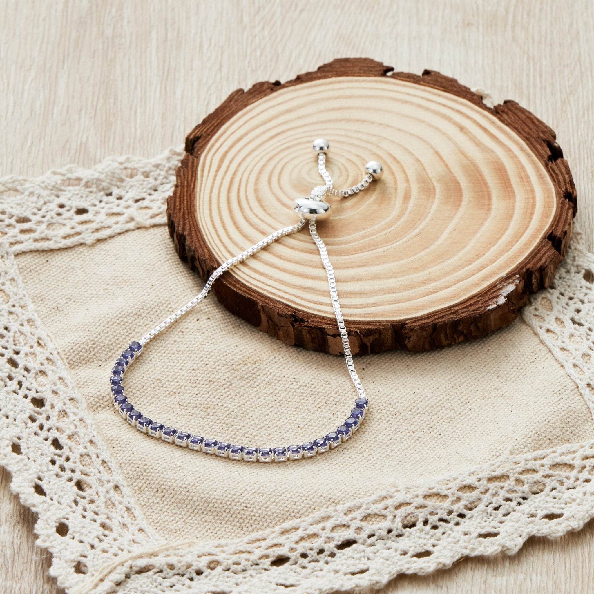 February Birthstone Friendship Bracelet with Amethyst Zircondia® Crystals