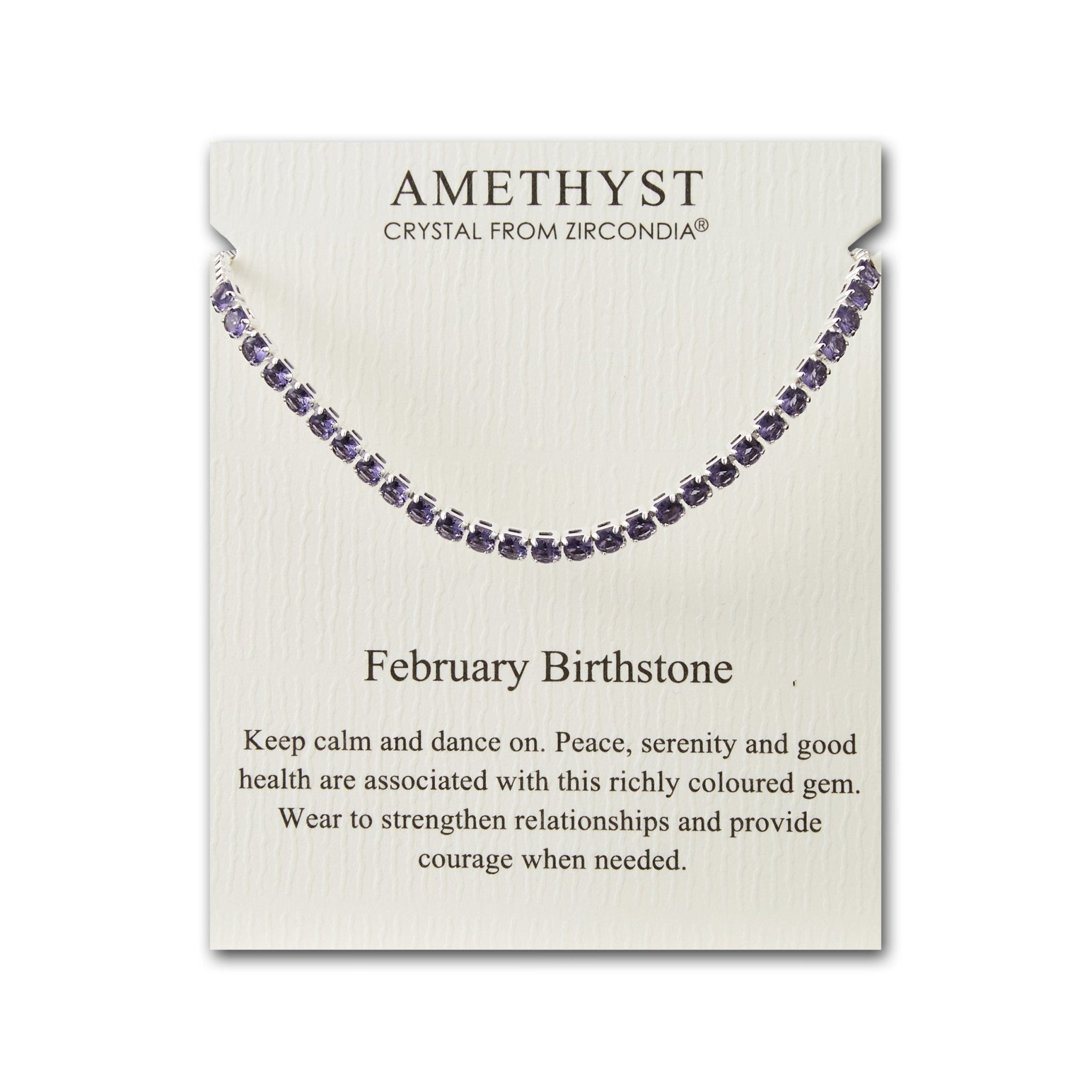 February Birthstone Friendship Bracelet with Amethyst Zircondia® Crystals