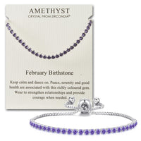 February Birthstone Friendship Bracelet with Amethyst Zircondia® Crystals