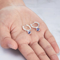 February Birthstone Hoop Earrings Created with Amethyst Zircondia® Crystals