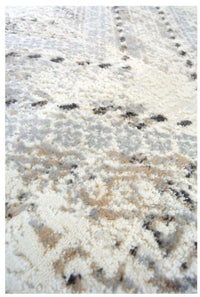 Abstract Vintage Cream & Grey Rug | D176A