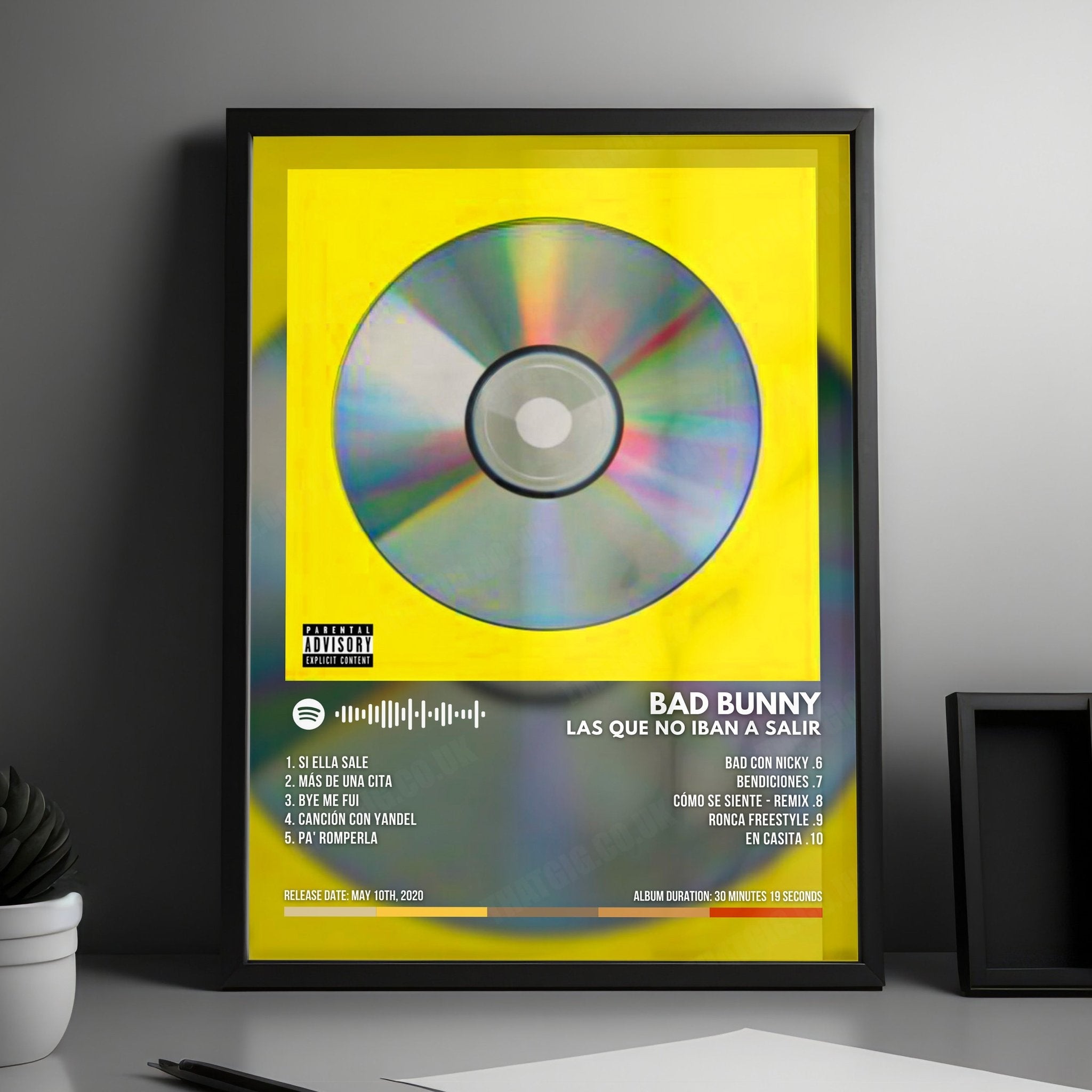 Bad Bunny "Las Que No Iban a Salir" Album Cover Poster - with Complete Tracklist