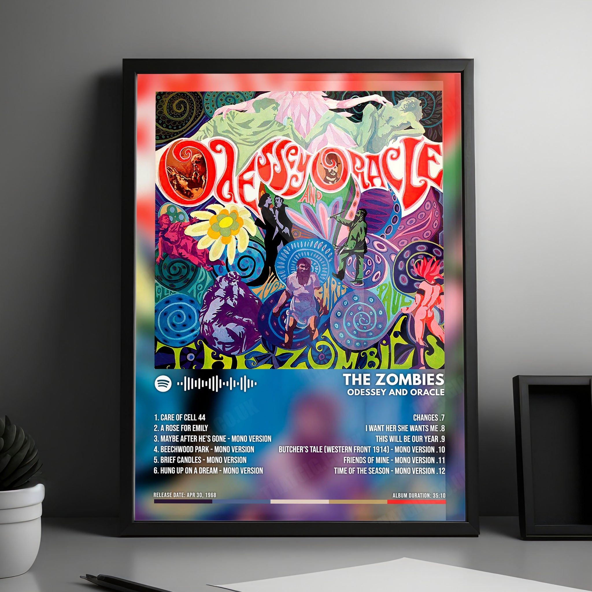 The Zombies "Odessey and Oracle" Album Cover Poster - with Complete Tracklist