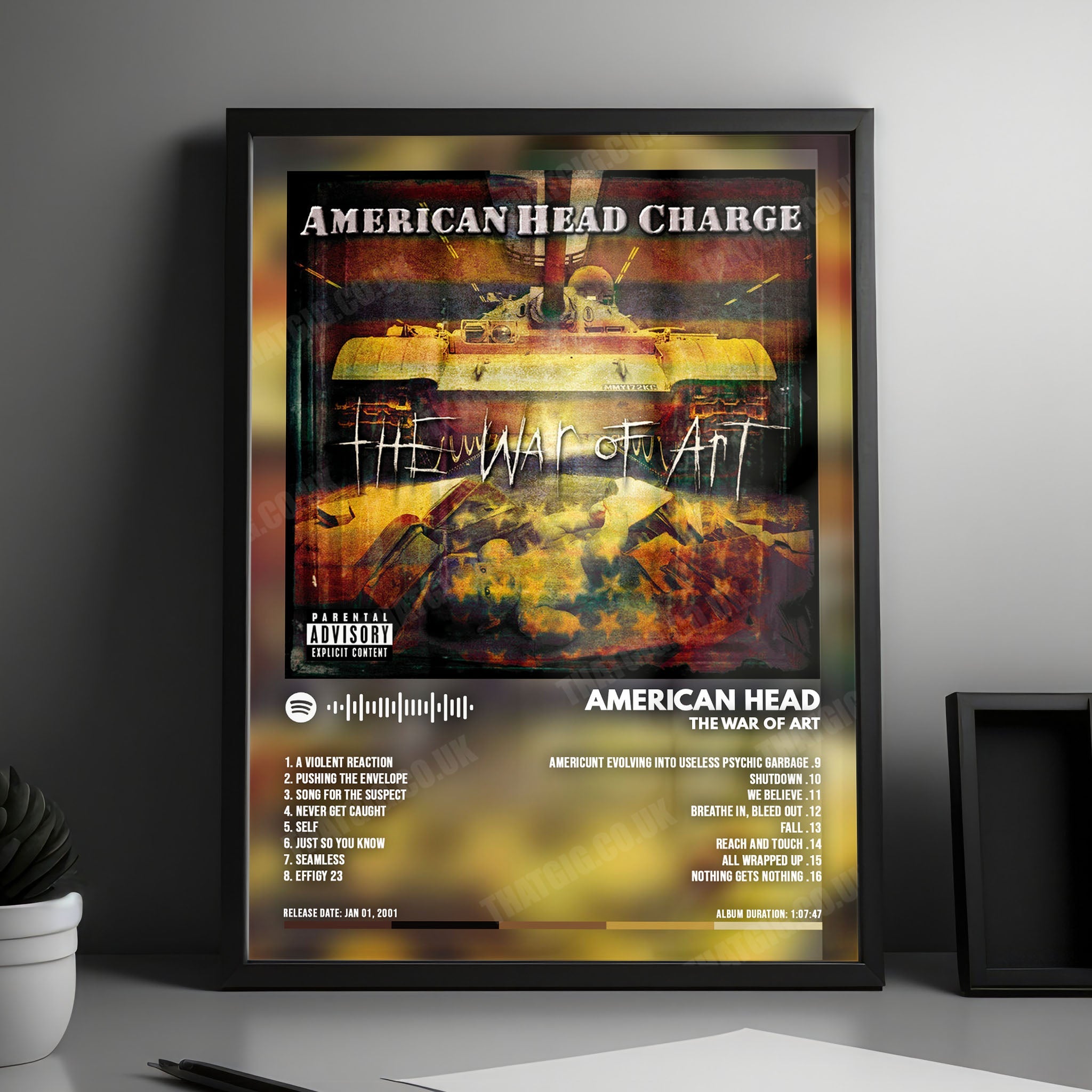American Head Charge "The War Of Art" Album Cover Poster - with Complete Tracklist