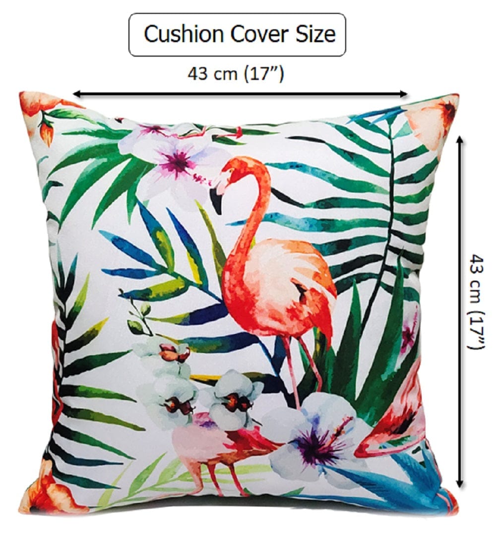 Flamingo Pattern Waterproof Outdoor & Indoor Cushions Hollowfibre Filled Weather-Resistant Decorative Patio Garden Cushions by OLIVIA ROCCO