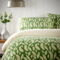 Floral Leaves Teddy Duvet Set Reversible Sherpa Fleece Super Soft Winter Bedding Single Double King Elegant Bedroom Decor by OLIVIA ROCCO