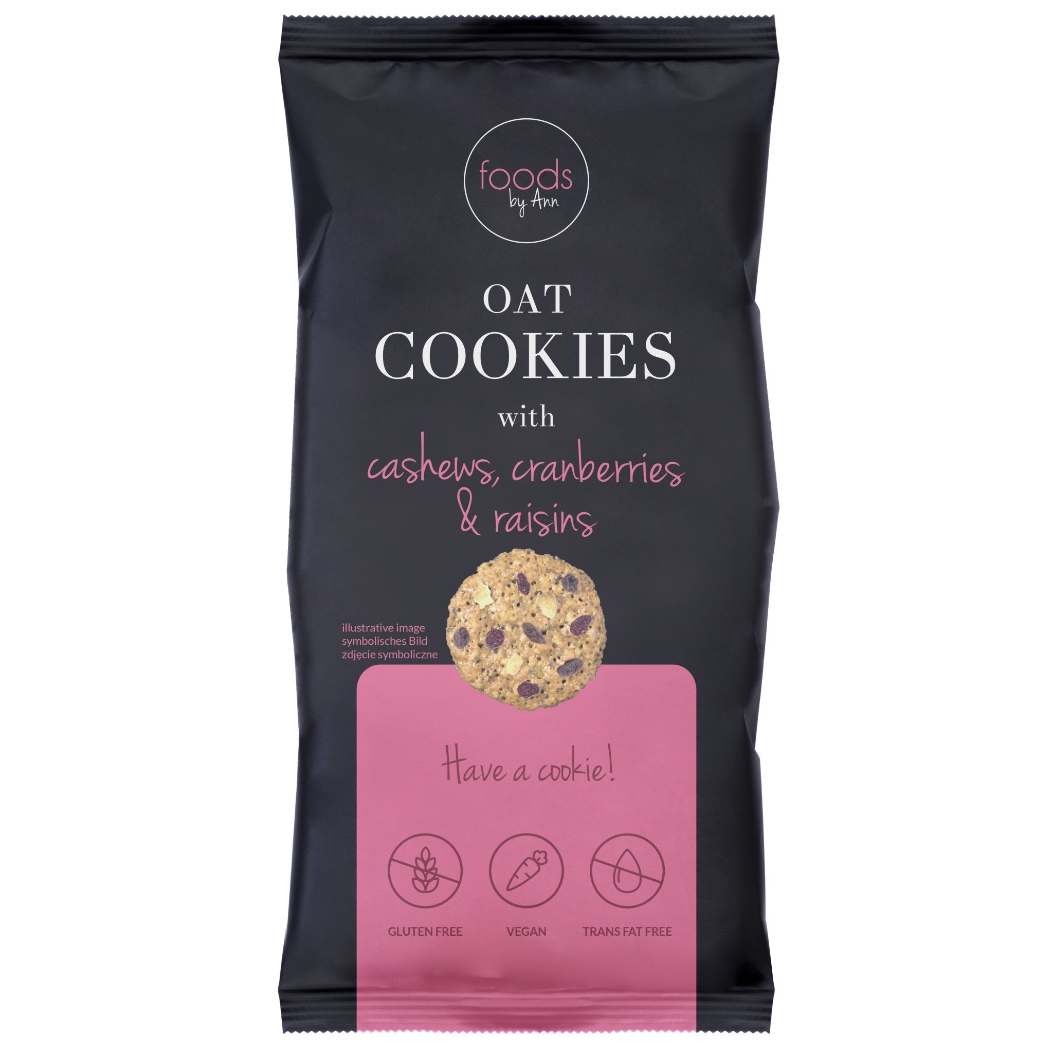 Oat Cookies with Cashews, Cranberries & Raisins 100g