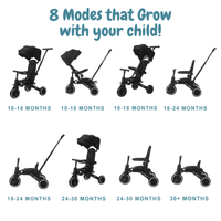 Foryourlittleone Xplor 6 in 1 Foldable Trike - Grey Olive (10m-5y)