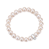Freshwater Baroque Pearl Stretch Bracelet with Charm Created with Zircondia® Crystals