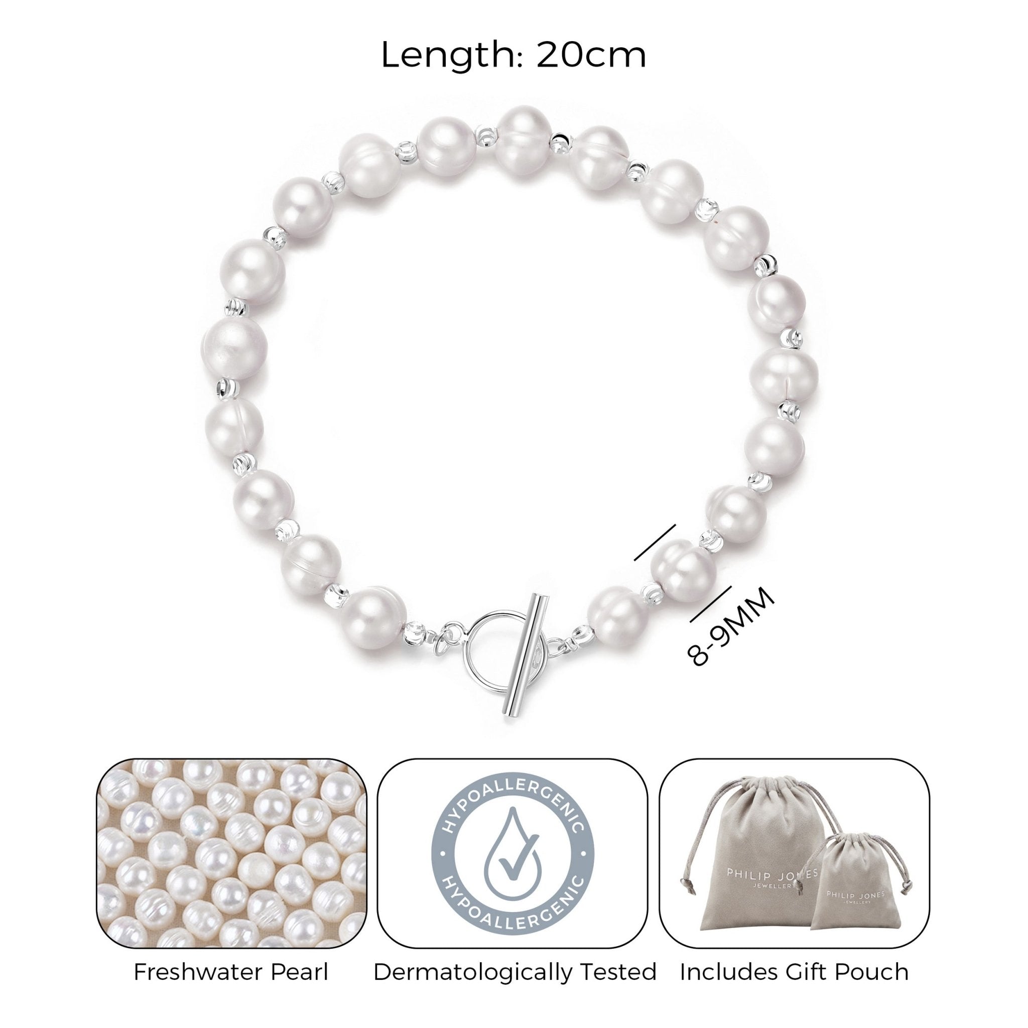 Freshwater Baroque Pearl T-Bar Bracelet