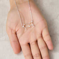 Gemini Star Sign Zodiac Constellation Necklace and Quote Card with Zircondia® Crystals