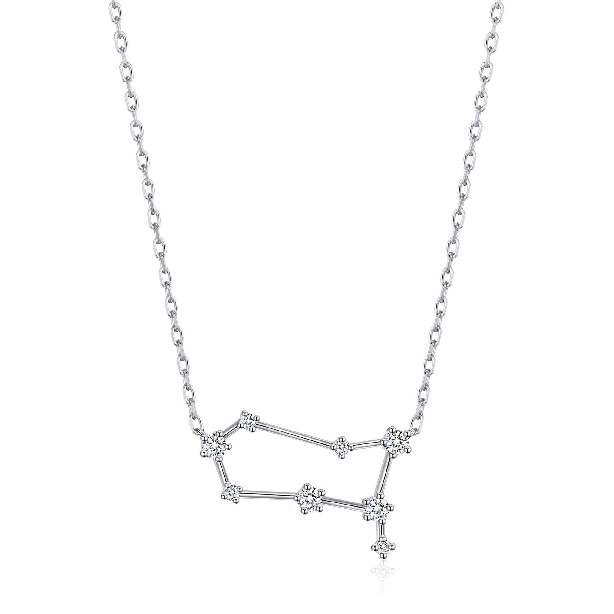Gemini Star Sign Zodiac Constellation Necklace with Zircondia® Crystals