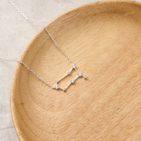 Gemini Star Sign Zodiac Constellation Necklace with Zircondia® Crystals