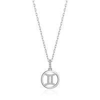 Gemini Star Sign Zodiac Necklace with Zircondia® Crystals