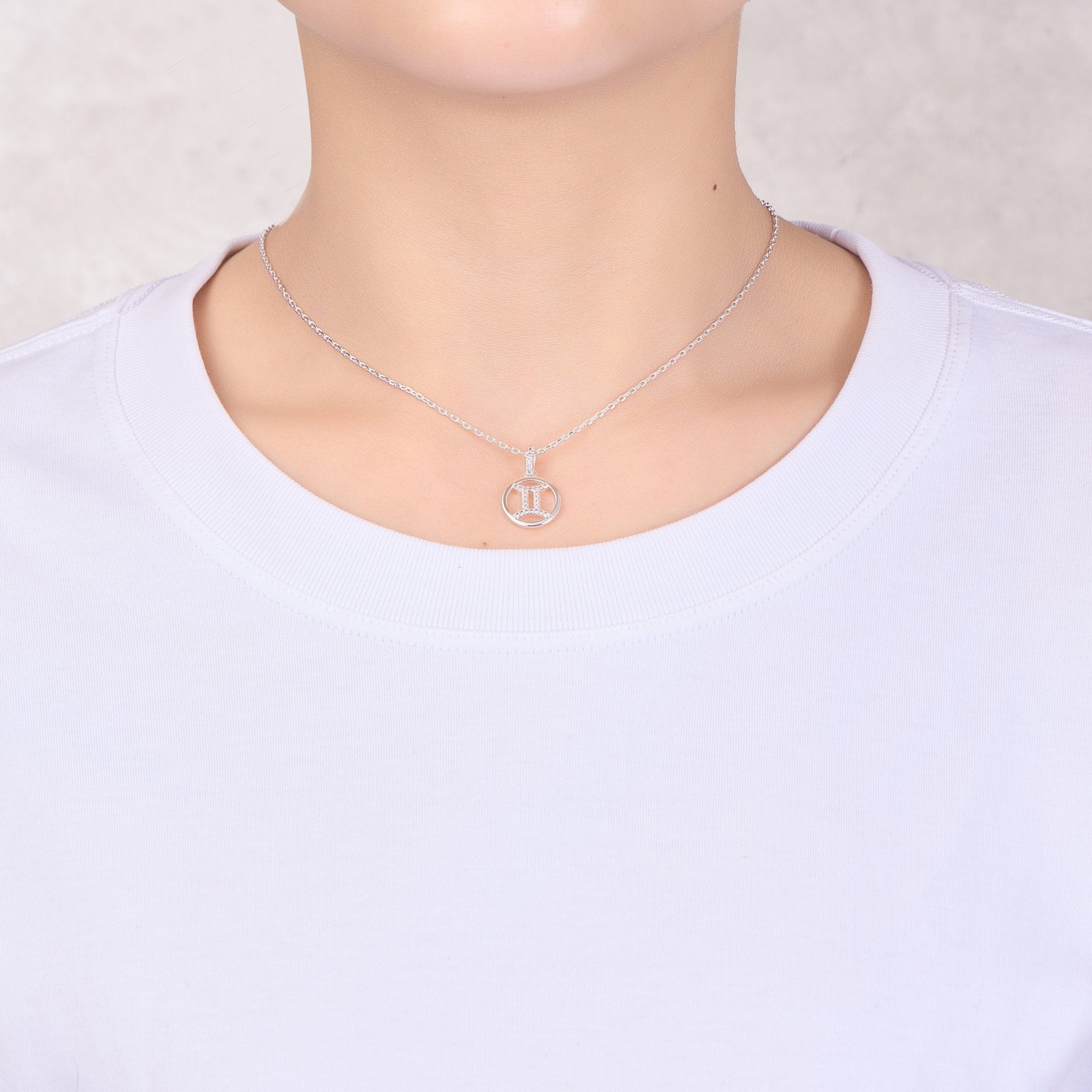 Gemini Star Sign Zodiac Necklace and Quote Card with Zircondia® Crystals