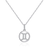 Gemini Star Sign Zodiac Necklace with Zircondia® Crystals