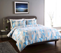 Geo Design Luxurious Cotton Rich Duvet Set Super Soft OEKO-TEX Certified Fabric Ideal for Bedroom Decor Available in Single Double King Sizes by OLIVIA ROCCO