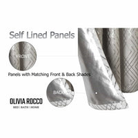 Geometric Natural Sparkle Blackout Curtains Soft Thermal Insulated Eyelet Ring Top Living Room & Bedroom Drapes by OLIVIA ROCCO