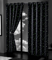 Glow In The Dark Blackout Curtains with Thermal Energy Saving Panels Noise Absorbing Heavy Thick for Bedrooms and Home Theaters by OLIVIA ROCCO
