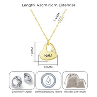Gold Nan Heart Necklace Created with Zircondia® Crystals