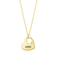Gold Nan Heart Necklace Created with Zircondia® Crystals