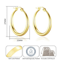 Gold Plated 25mm Hoop Earrings