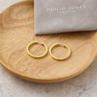 Gold Plated 30mm Plain Hoop Earrings