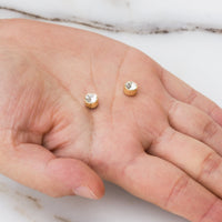 Gold Plated 6mm Magnetic Clip On Earrings Created with Zircondia® Crystals