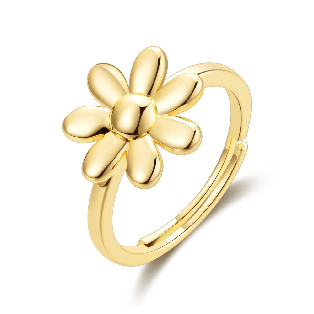 Gold Plated Adjustable Daisy Ring