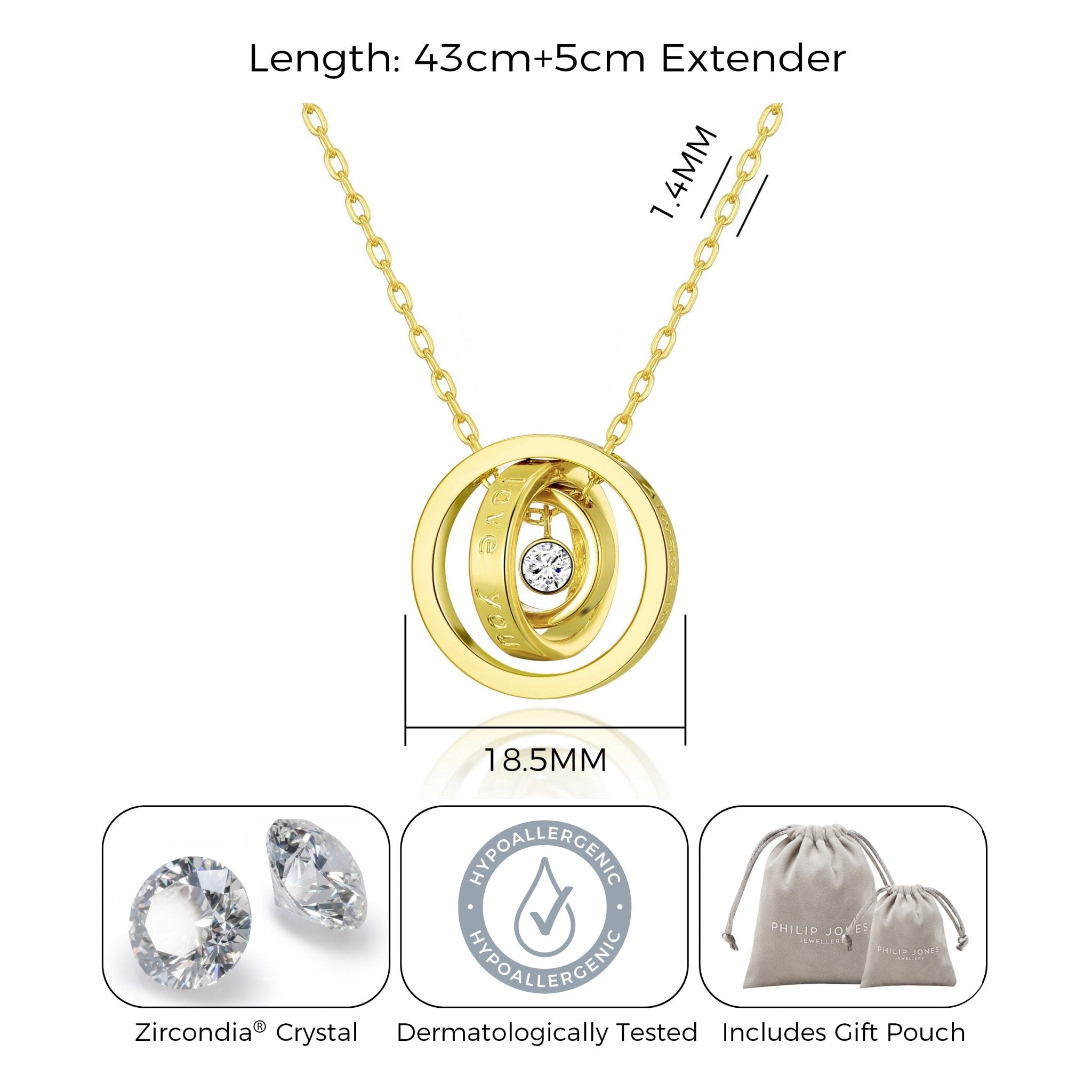 Gold Plated Always My Mother Quote Necklace Created with Zircondia® Crystals