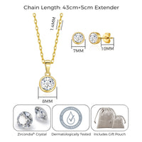 Gold Plated April (Diamond) Birthstone Necklace & Earrings Set Created with Zircondia® Crystals