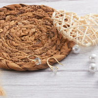 Gold Plated Atlas Earrings Created with Zircondia® Crystals