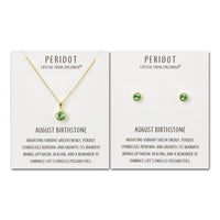 Gold Plated August (Peridot) Birthstone Necklace & Earrings Set Created with Zircondia® Crystals