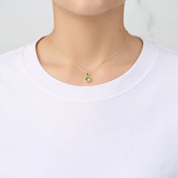 Gold Plated August (Peridot) Birthstone Necklace & Earrings Set Created with Zircondia® Crystals
