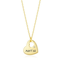 Gold Plated Auntie Heart Necklace Created with Zircondia® Crystals