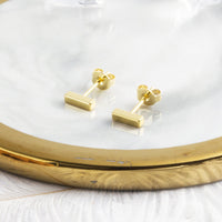 Gold Plated Bar Earrings