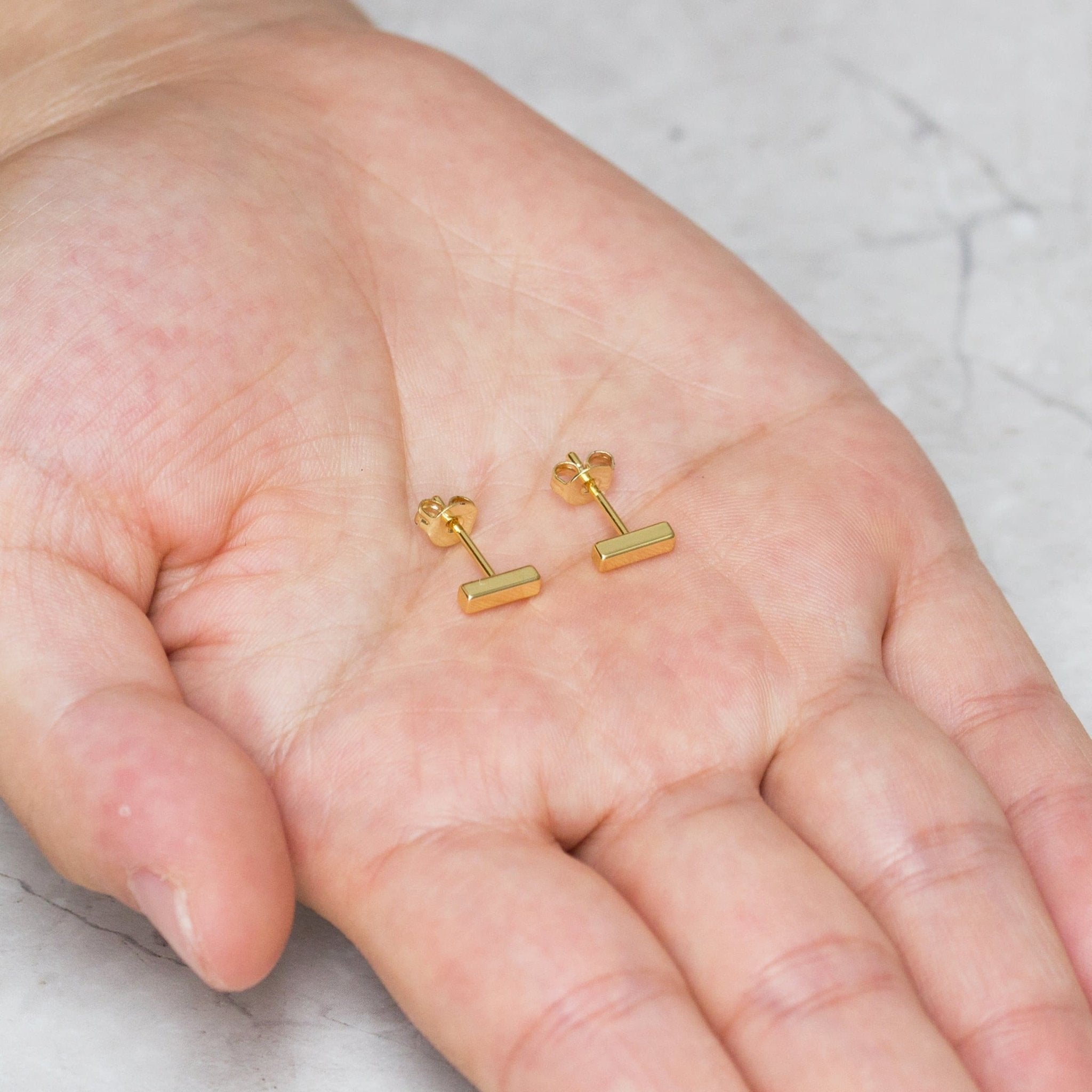 Gold Plated Bar Earrings