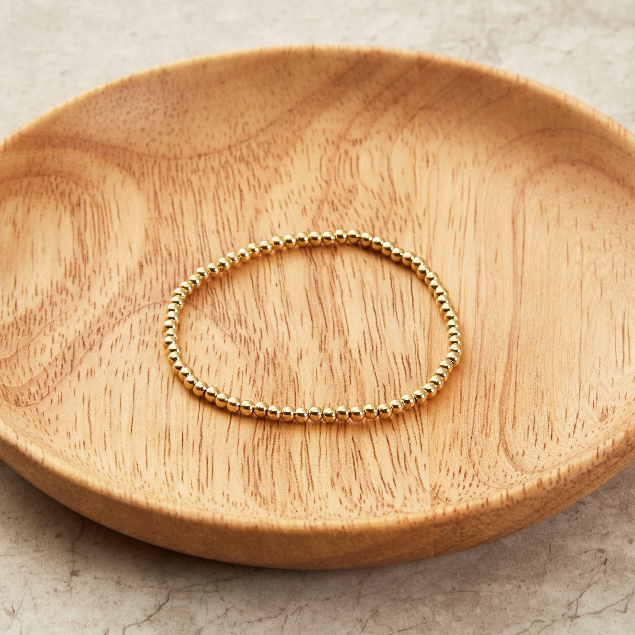 Gold Plated Beaded Stretch Bracelet