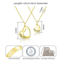 Gold Plated Big Sister and Little Sister Necklace Set