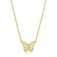 Gold Plated Butterfly Necklace Created with Zircondia® Crystals