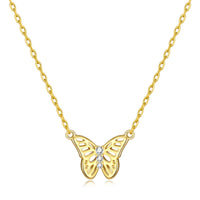 Gold Plated Butterfly Necklace Created with Zircondia® Crystals