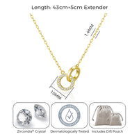 Gold Plated Circle Link Necklace Created with Zircondia® Crystals