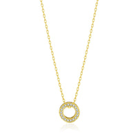 Gold Plated Circle of Life Necklace Created with Zircondia® Crystals