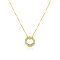 Gold Plated Circle of Life Necklace Created with Zircondia® Crystals