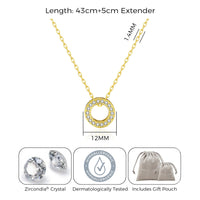 Gold Plated Circle of Life Necklace Created with Zircondia® Crystals