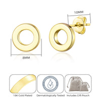 Gold Plated Circle Stud Earrings