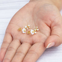 Gold Plated Daisy Climber Earrings Created with Zircondia® Crystals