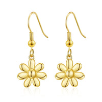 Gold Plated Daisy Drop Earrings