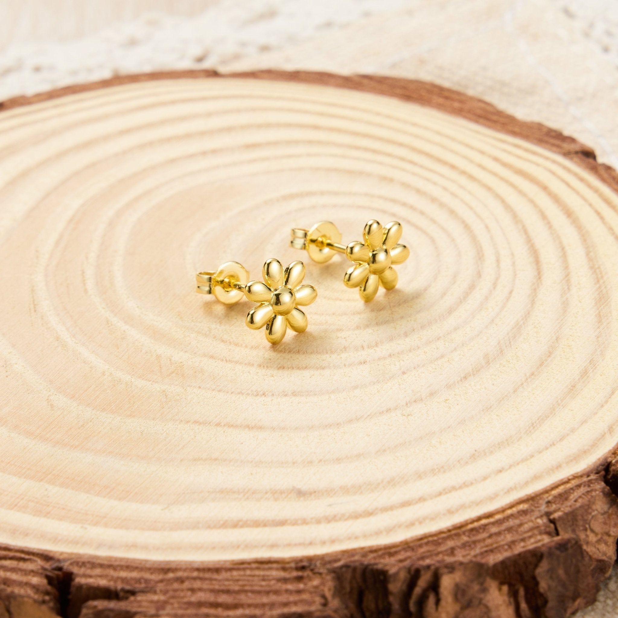 Gold Plated Daisy Earrings