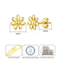 Gold Plated Daisy Earrings
